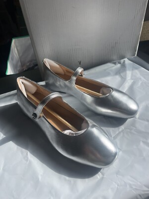 Fitflop Women s Delicato Crystal Cluster M-Leather Ballerinas, Silver, Size 8.5