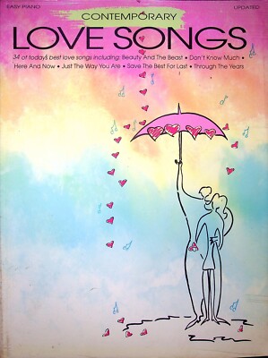 VTG. EASY PIANO 1993 CONTEMPORARY LOVE SONGS SHEET MUSIC BOOK VGC HAL LEONARD