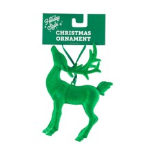 Holiday Style Flocked Reindeer Choose 1 of 2 colors OR BUY BOTH SAVE  5" X 4"