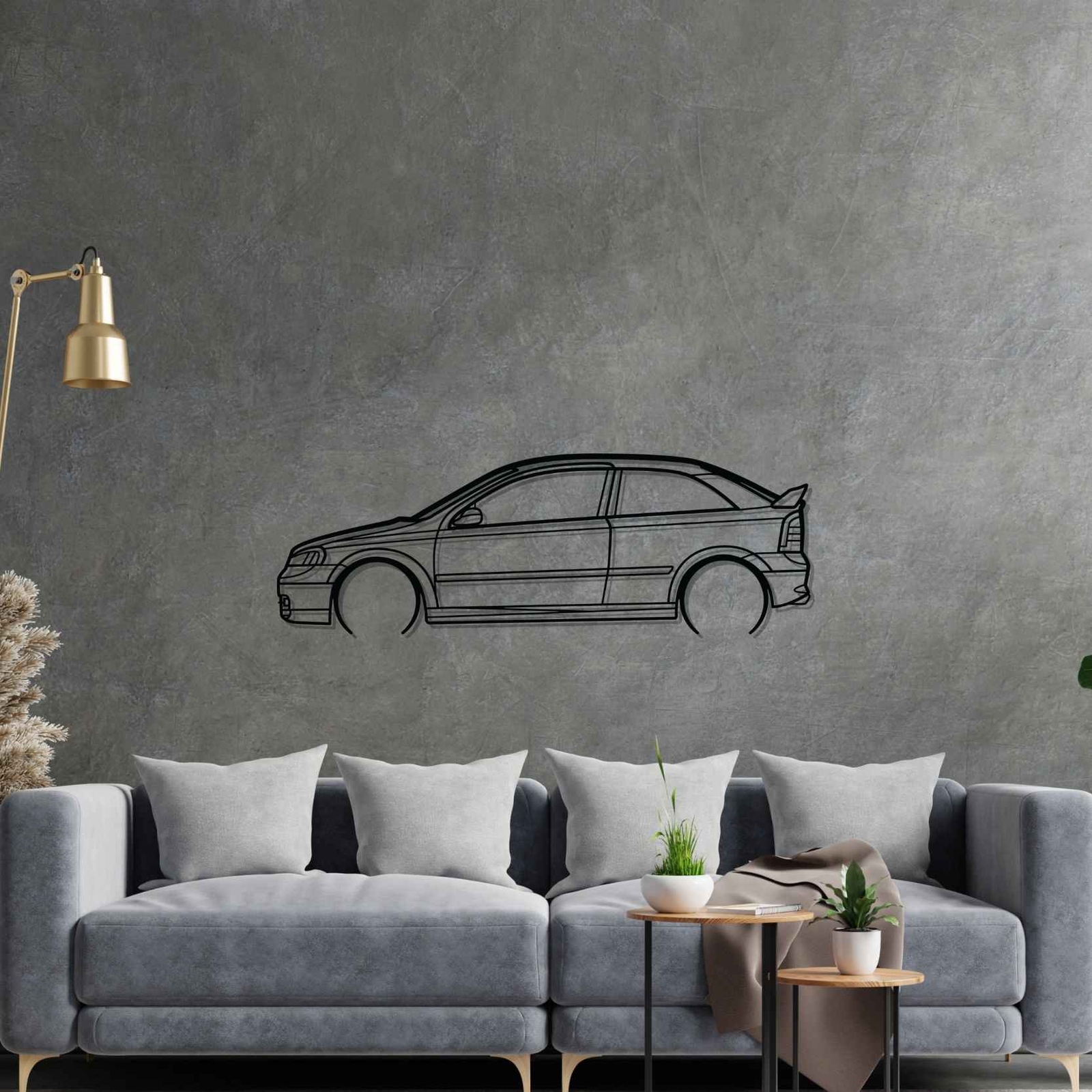 Wall Art Home Decor 3D Acrylic Metal Car Auto Poster USA Silhouette Astra