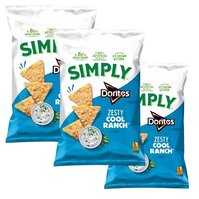 Simply Doritos ZESTY COOL RANCH Flavored US Corn Sunflower Oil 7.25 Oz ...