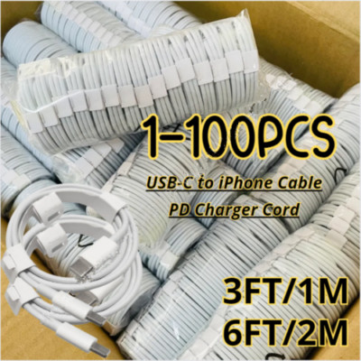 Fast Charging Cable USB-C 3/6ft Charger Cord For iPhone 14 13 12 11 X XR 8 7 LOT