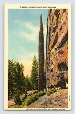 Postcard Wyoming Cody Highway WY Chimney Rock 1940s Unposted Linen
