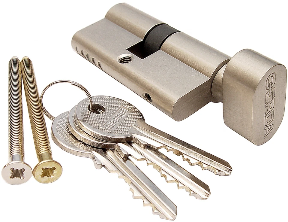 KEYMET Knaufzylinder 35/30 Türzylinder Schliesszylinder Drehknaufzylinder GERDA Satina