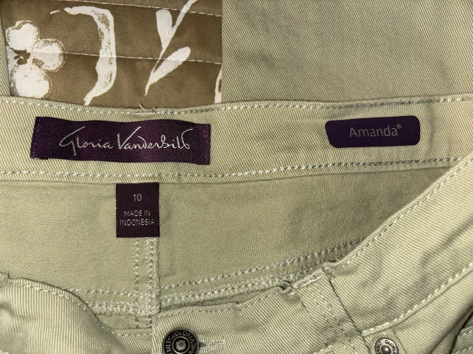 Jeans Gloria Vanderbilt Amanda verde claro talla 10 Foto 3 de 3