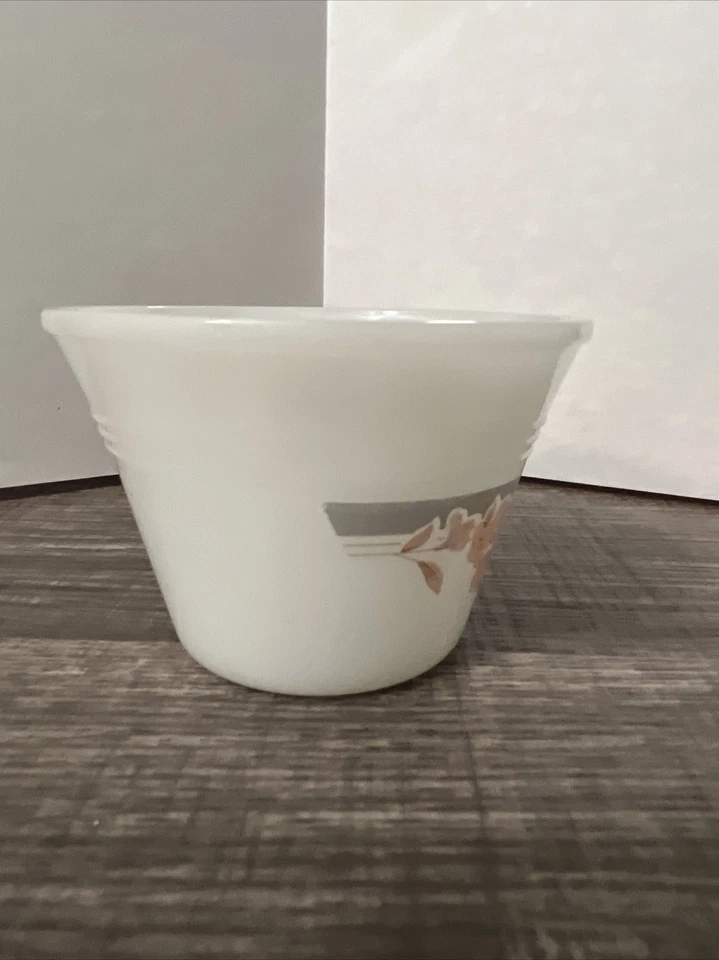 Taza de natillas de vidrio de leche blanca indopal indonesia rosa floral vintage clásica Foto 2 de 4