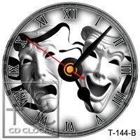 T-144-b Cd Clock-cinema Face-theater Faces-happy Sad Face-wall Or Desk Clock T-144-b Cd Clock-cinema Face-theater Faces-happy Sad Face-wall Or Desk Clock