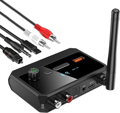 VR-robot Bluetooth 5.3 Receiver, RCA Bluetooth Adapter for Home Stereo, Support