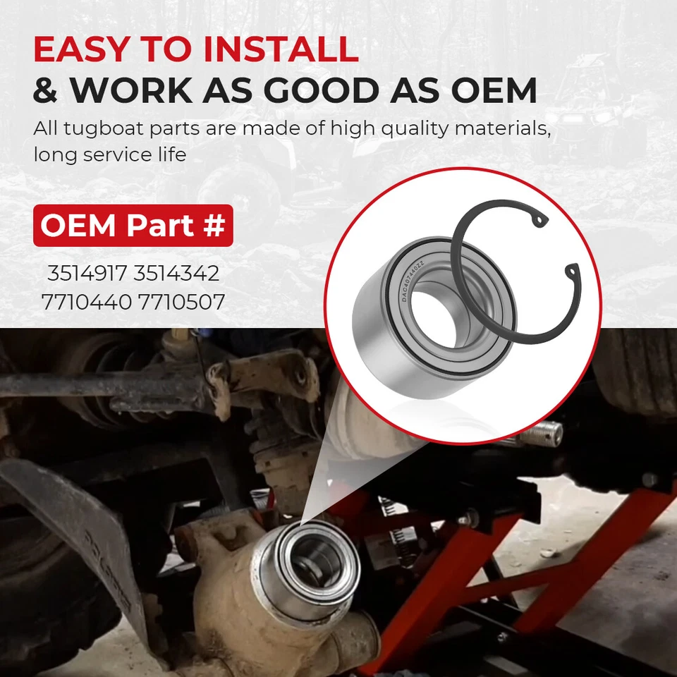 Kit de cojinetes de rueda delantera y trasera para Polaris Sportsman 570/X2/SP/Touring 2014-23 Foto 4 de 4