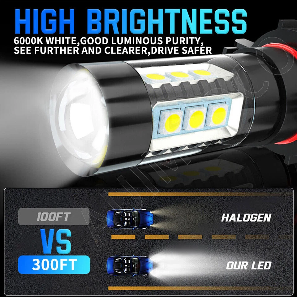 Lâmpada de neblina branca LED 4SIDE 5202 H16 6000K para Chevy Silverado 1500 2007-2014 - Imagem 3 de 4