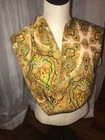 Anne Klein VTG Paisley Fashion Scarf  Gold Green Red Fringe 60” Beautiful — photo 5