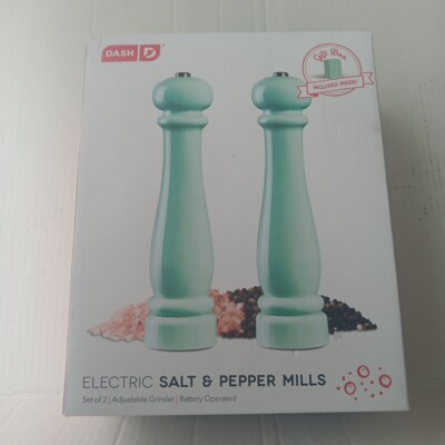 DASH Adjustable Grinder 12  Set Of 2 Electric Salt Pepper Mill Battery Powered