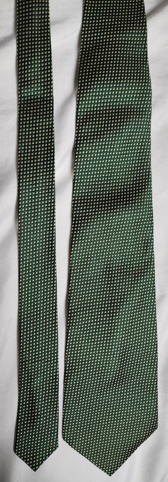 Corbata para hombre Countess Mara verde vivo pequeña a cuadros 100 % seda hecha en EE. UU. Foto 3 de 4