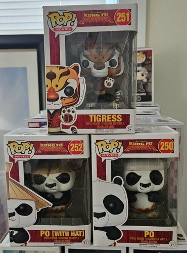 Kung Fu Panda Funko Pop! Set - Po - Po with Hat - Tigress - Series 1 Set