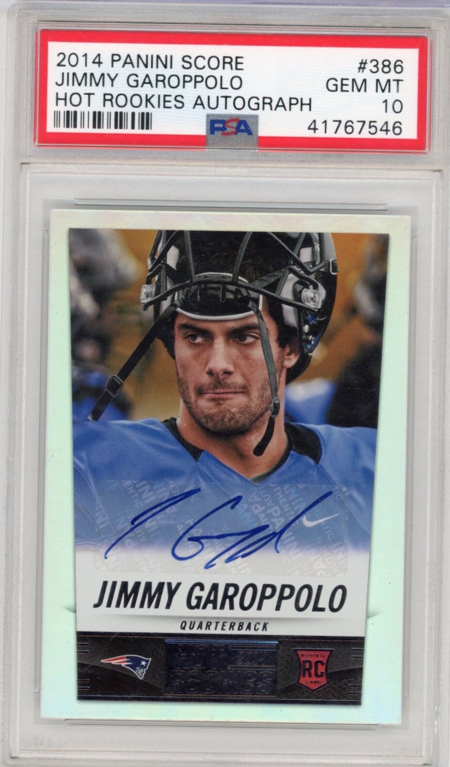 Jimmy Garoppolo Panini Score #386 Hot Rookies Autograph