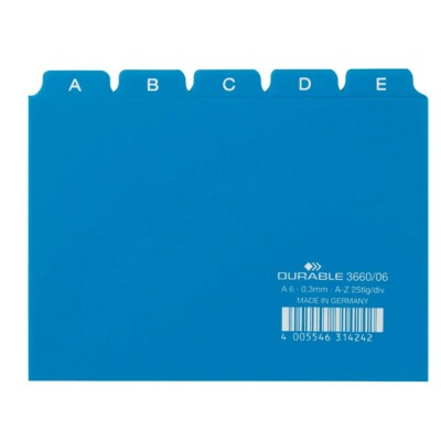 DURABLE Karteikartenregister A-Z blau DIN A6 quer 25-teilig 