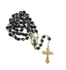 Italian Saint Francis of Assisi Gold Tone Rosary Lapel Pin Set Religious Gift