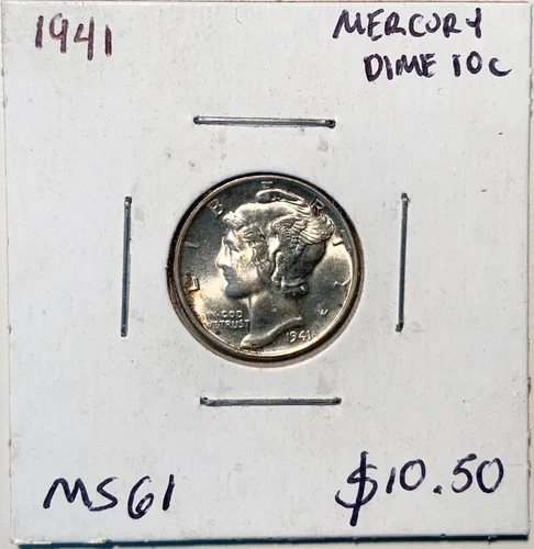 1941 United States Mercury Dime 10c