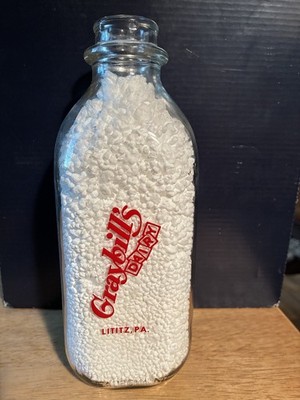 Graybill's Dairy Lititz PA Quart Milk Bottle First With All Milk  A Quality  