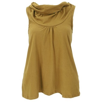 Loose fit Top mit Schalkragen, A Linien Boho Top - curry