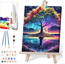 Tree of Life Paint by Numbers Kit for Adults Beginner with Wooden Framed,Adul...