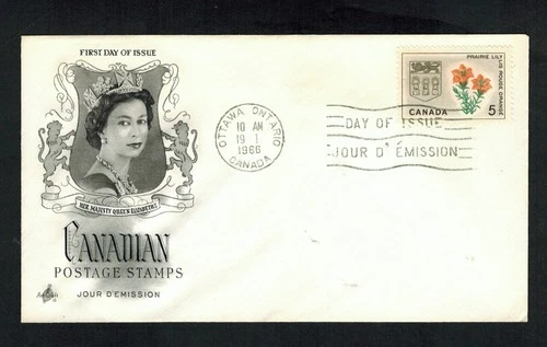 Canada #425, 1964 5¢ Saskatchewan Floral Emblems, Artcraft cachet FDC