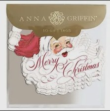 anna griffin Christmas Merry Santa Gift Tags 10 Pieces