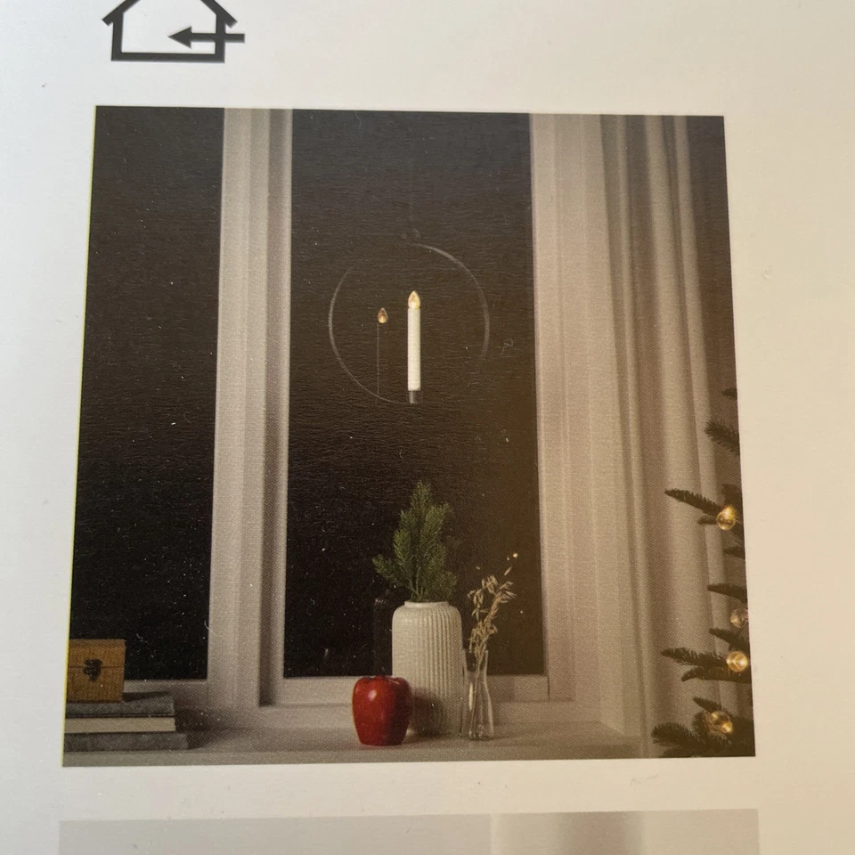 Vela a batería colgante o de mesa Ikea STRALA 205.028.35 en anillo de metal negro Foto 4 de 4