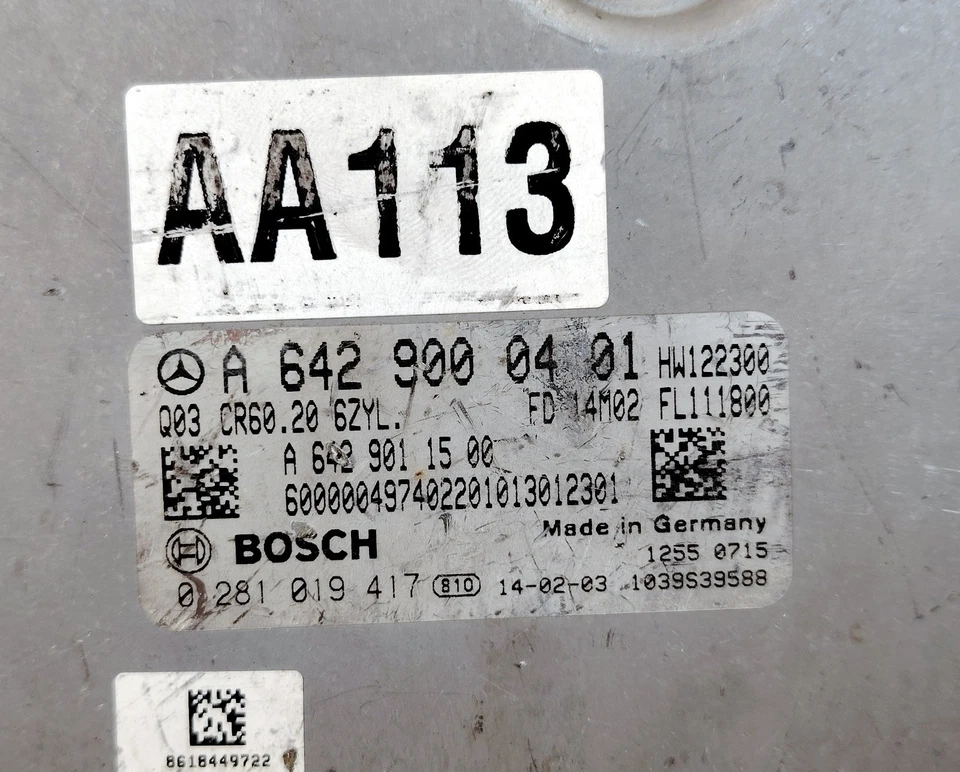 MERCEDES-BENZ ML350 GL350 BLUETEC ENGINE CONTROL MODULE ECU ECM 0281019417 - Image 3 of 4