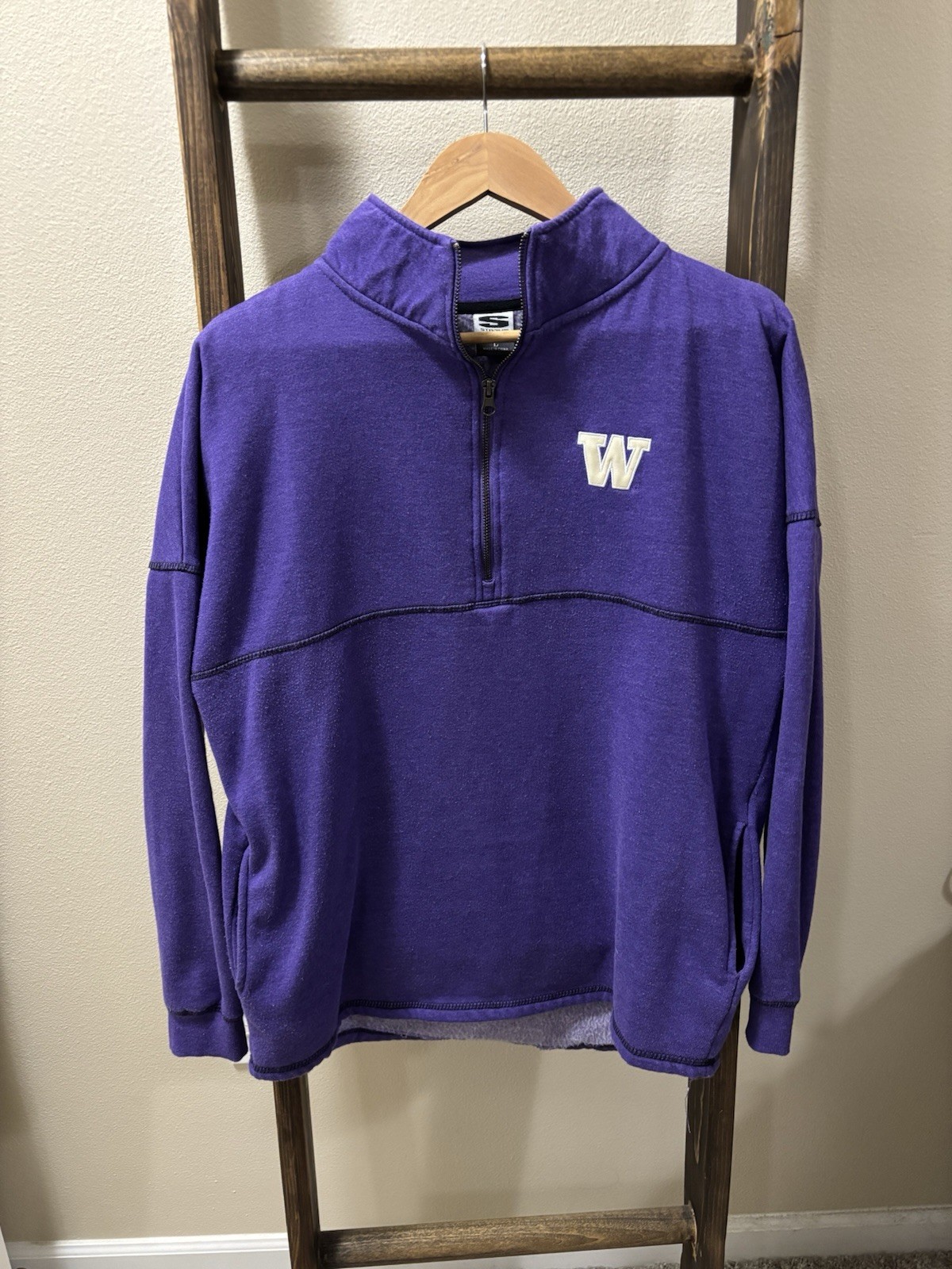 UW Washington Huskies Half Way Zip Pullover Jacket Women's Large