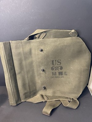 Vintage 1950's Military M9 Gas Mask Bag Carrying Pouch