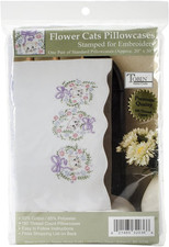 232036 Stamped Pillowcase Pair Stamped Cross Stitch Kit for Embroidery, 20 by 30