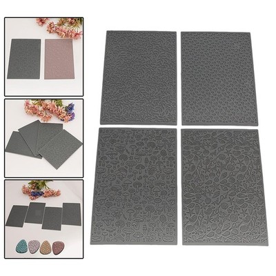 4pcs Ton Texturblätter Texturmatten Ornamente Crafting  Werkzeug Basteln Ton