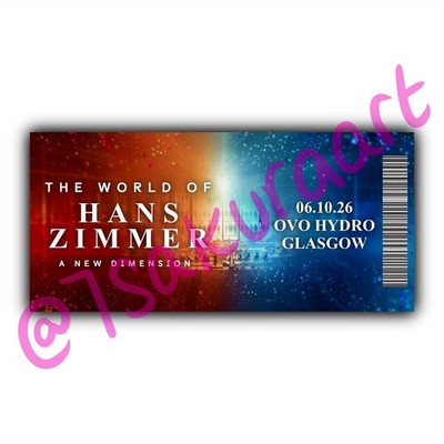 Hans Zimmer 2026 Tour Souvenir Tickets, The World Of Hans Zimmer Konzert Merch