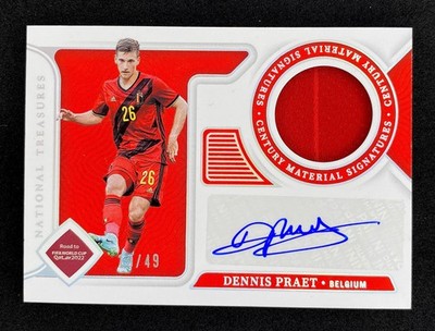 Panini 2021-22 National Treasures Dennis Praet Auto Patch /49 Belgium
