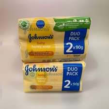 2x Duo Packs Johnson  s Baby Honey Soap 4 Bars Total 90g Each 360g  MI Poland