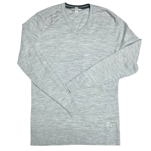 SMARTWOOL V-Neck Merino Thermal Base Layer Heathered Gray Size M *mended* - Picture 1 of 7