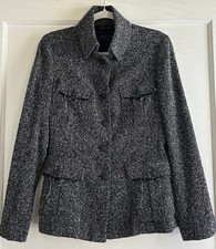 Rag  Bone Black Tweed Wool Blazer Jacket Coat Size 8 Made In USA