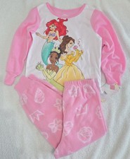 Disney Princess 4T Toddler Girl Pajamas PJ 2pcs Belle Ariel Tiana PreOwned & New