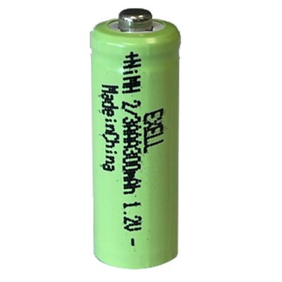 2X Exell 1.2V 2/3AAA 300mAh NiMH Rechargeable Button Top Battery