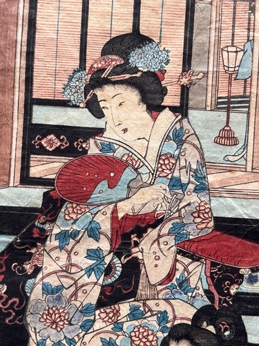 Court Ladies in Edo Castle Ukiyo-e Meiji Woodblock c. 1890 Toyohara Chikanobu - Picture 3 of 24