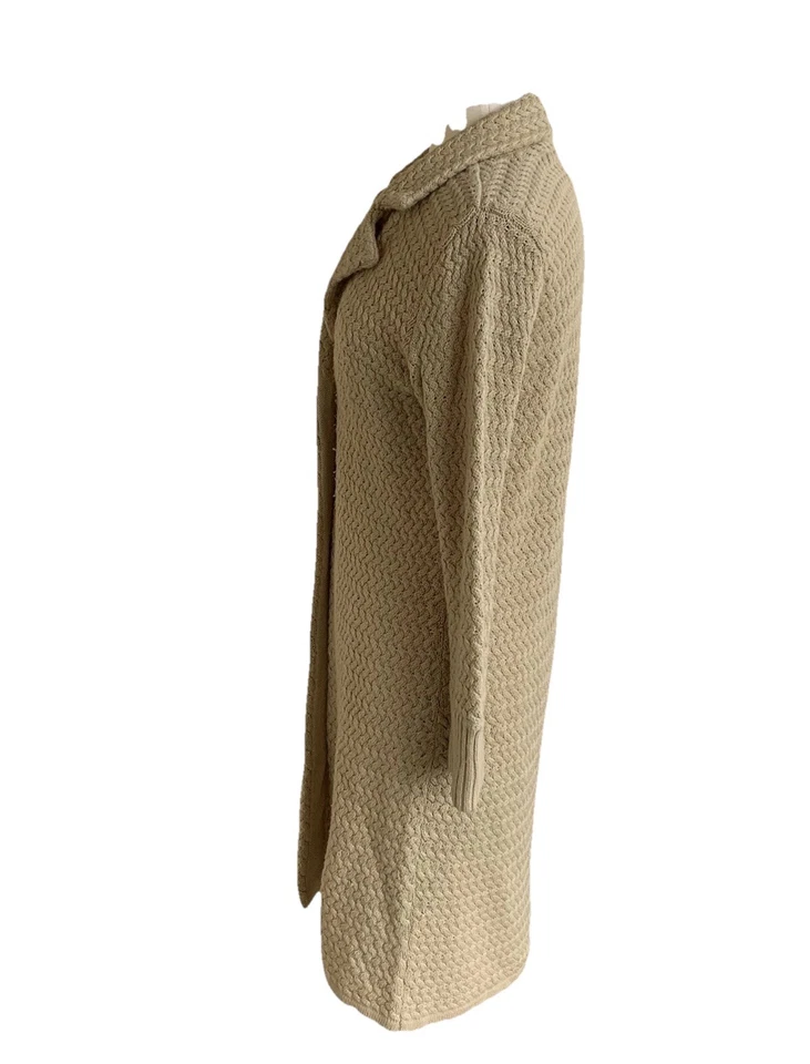 Diálogo Merino Cárdigan Suéter Plumero Petite XS Beige Abrigo QVC Longline Foto 3 de 4