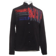 SALVATORE FERRAGAMO Runway Long Sleeve Resort Shirt Camp Embroidery Stretch M-L