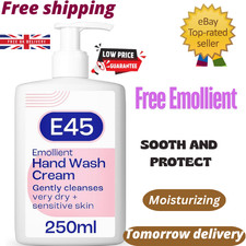 E45 Emollient Hand and Body Wash Cream 250ml - Soap-Free Moisturising Cleanser