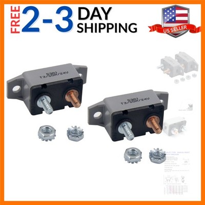 2pcs 12-24V 50 Amp ATV Resettable Stud Bolt Circuit Breaker Fuse Holder 50A, ...
