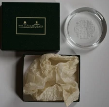 Holland & Holland Paperweight Etched Crystal with Original box Mint