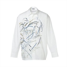 Herm s 25SS Cotton Shirt 39 Men's White  H556520HI Serie Button Esquisses au Ga
