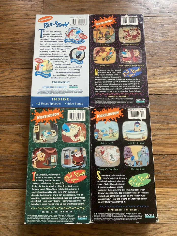 Nickelodeon Vhs Lot Of 4 Ren And Stimpy Clean & Tested Comedy Cartoons Animation - Image 2 of 3