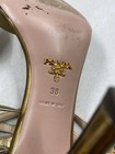Prada Metallic Bronze Leather T Strap Sandals W 7.5 — photo 7