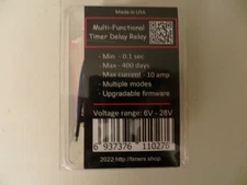 10 Amp Mini Timer Time Delay Relay .2 Sec to 400 Days 6V 12V 18V. Power Black
